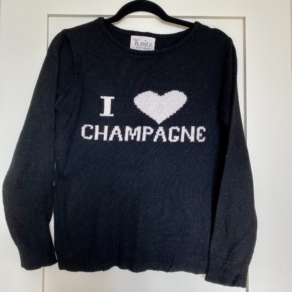 I HEART CHAMPAGNE SWEATER By Knitz by For Love and Lemons - Picture 1 of 5